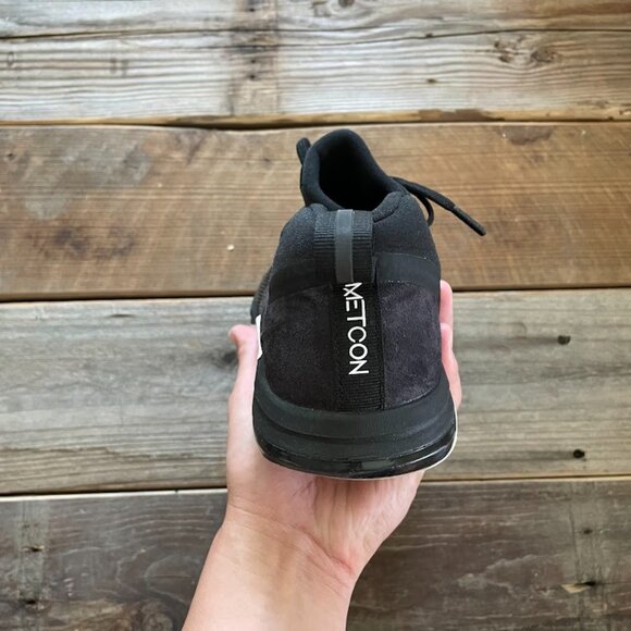 Men Nike Metcon Flyknit 3 Black Matte Silver Gym Trainer Training Shoes Sneakers - Picture 7 of 8